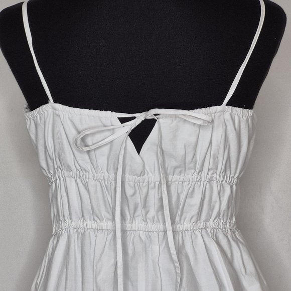 Madewell Embroidered Eyelet Tank Midi Dress in White Poplin Adjustable Strap - 6 - Picture 9 of 16